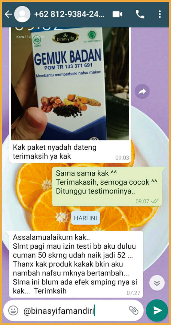 Testimoni Gemuk Badan 1