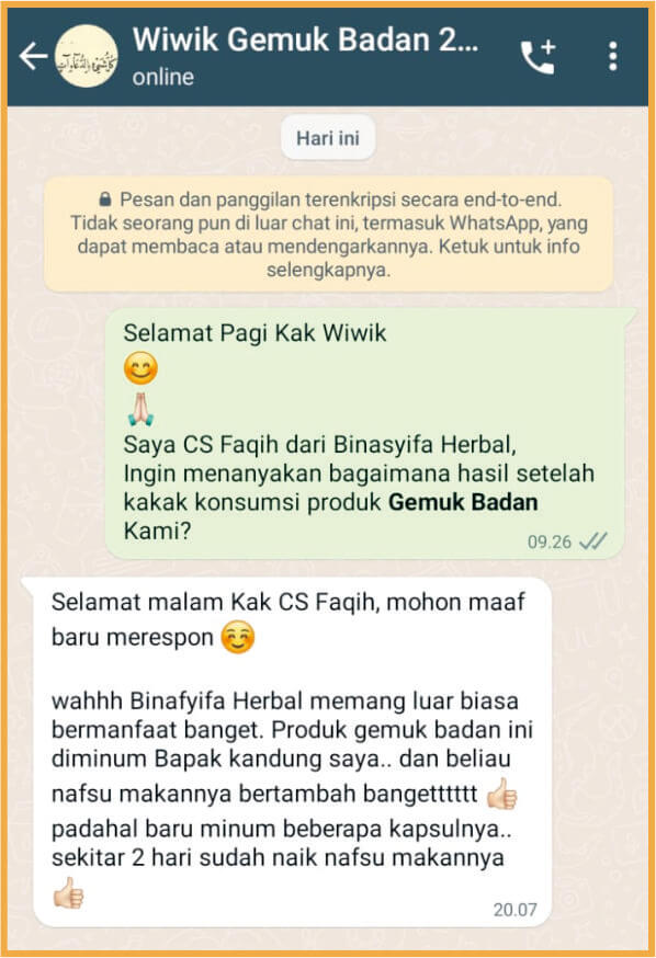 Testimoni Gemuk Badan - Wiwik